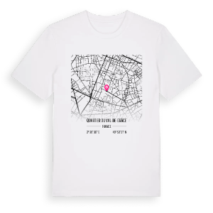 Quartier du Val-de-Grâce karta t-shirt – ekologisk bomull t-shirt från Pinshirt