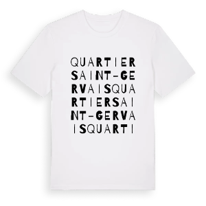 Quartier Saint-Gervais ordlek t-shirt – ekologisk bomull t-shirt från Pinshirt