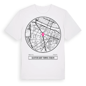 Quartier Saint-Thomas-d'Aquin t-shirt – ekologisk bomull t-shirt från Pinshirt
