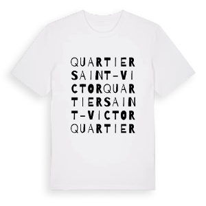 Quartier Saint-Victor ordlek t-shirt – ekologisk bomull t-shirt från Pinshirt