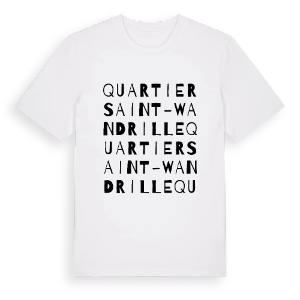 Quartier Saint-Wandrille ordlek t-shirt – ekologisk bomull t-shirt från Pinshirt