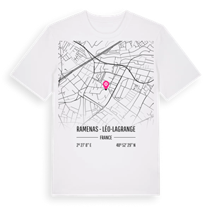 Ramenas - Léo-Lagrange karta t-shirt – ekologisk bomull t-shirt från Pinshirt