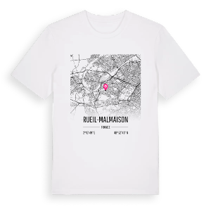 Rueil-Malmaison karta t-shirt – ekologisk bomull t-shirt från Pinshirt