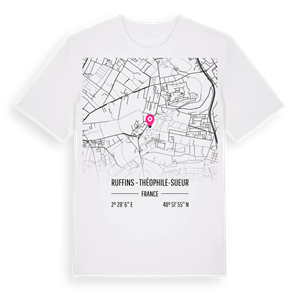 Ruffins - Théophile-Sueur karta t-shirt – ekologisk bomull t-shirt från Pinshirt