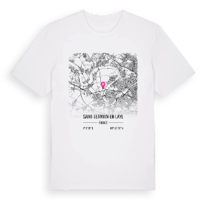 Saint-Germain-en-Laye karta t-shirt – ekologisk bomull t-shirt från Pinshirt