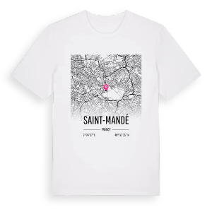 Saint-Mandé karta t-shirt – ekologisk bomull t-shirt från Pinshirt