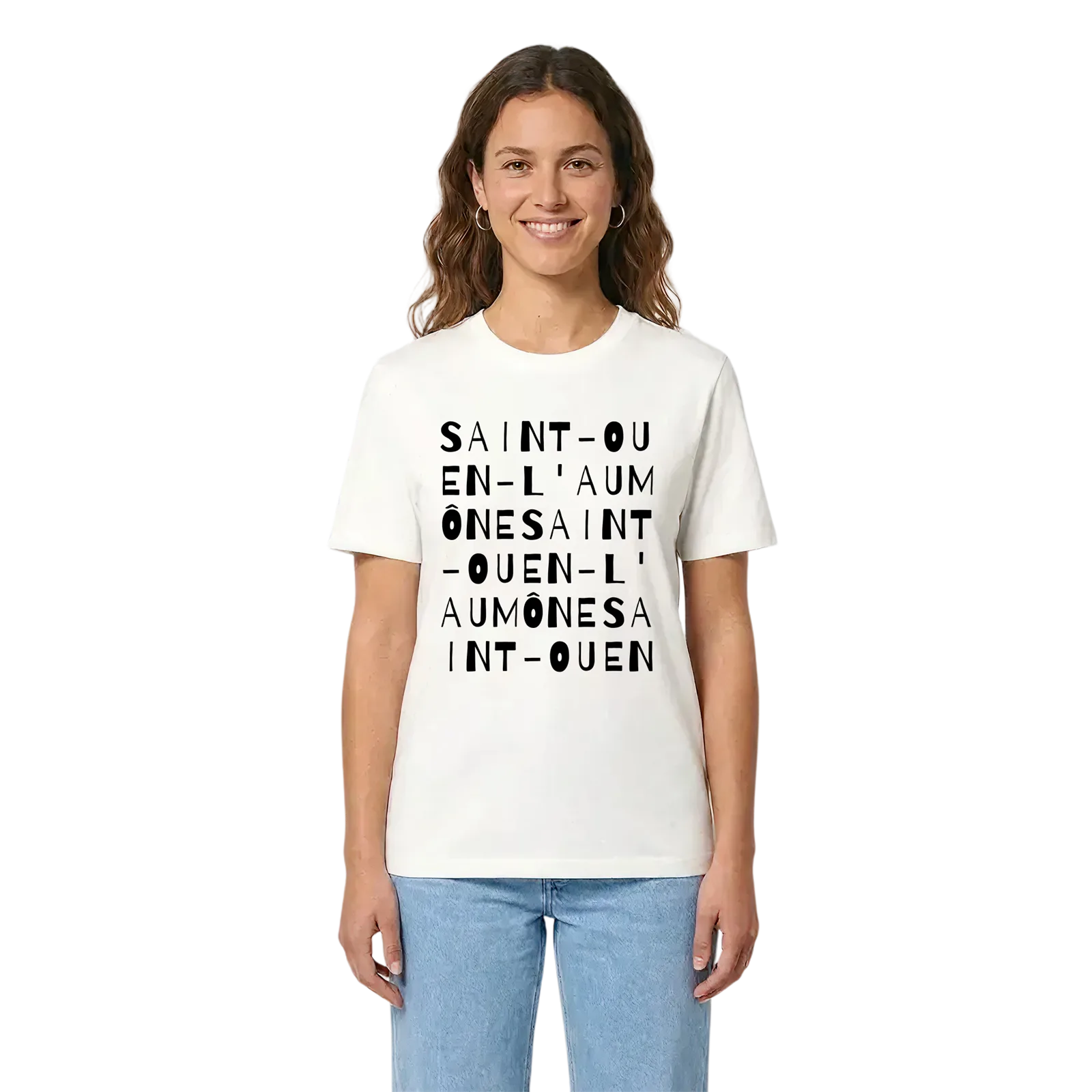 Saint-Ouen-l'Aumône ordlek t-shirt – White, i miljö