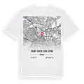 Saint-Ouen-sur-Seine karta t-shirt