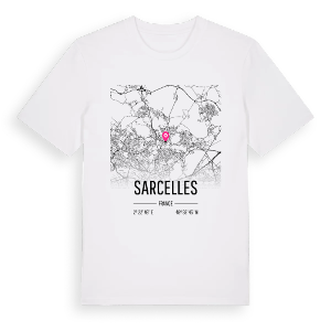 Sarcelles karta t-shirt – ekologisk bomull t-shirt från Pinshirt