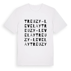 Treuzy-Levelay ordlek t-shirt – ekologisk bomull t-shirt från Pinshirt