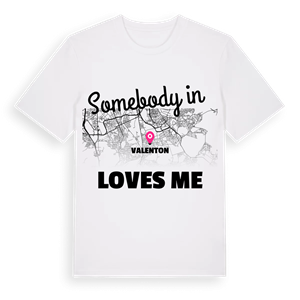 Någon i Valenton älskar mig t-shirt – ekologisk bomull t-shirt från Pinshirt