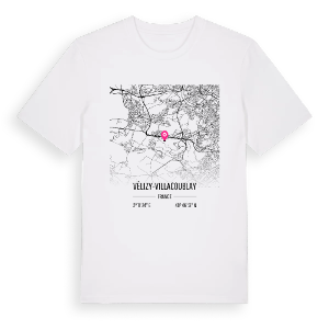 Vélizy-Villacoublay karta t-shirt – ekologisk bomull t-shirt från Pinshirt