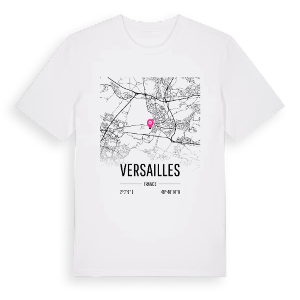Versailles karta t-shirt – ekologisk bomull t-shirt från Pinshirt