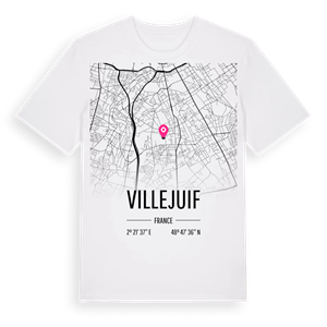 Villejuif karta t-shirt – ekologisk bomull t-shirt från Pinshirt