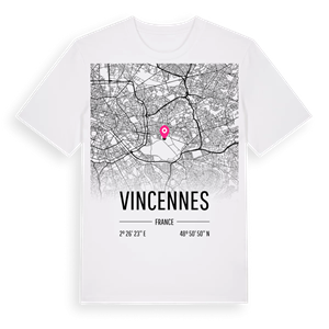 Vincennes karta t-shirt – ekologisk bomull t-shirt från Pinshirt