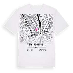 Vitry Sud - Ardoines karta t-shirt – ekologisk bomull t-shirt från Pinshirt