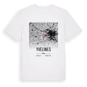 Yvelines karta t-shirt – ekologisk bomull t-shirt från Pinshirt