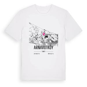 Arnavutköy karta t-shirt – ekologisk bomull t-shirt från Pinshirt