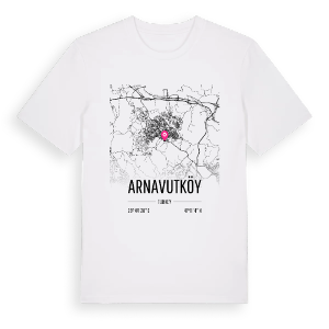 Arnavutköy karta t-shirt – ekologisk bomull t-shirt från Pinshirt