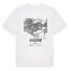 Ataşehir karta t-shirt – ekologisk bomull t-shirt från Pinshirt