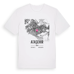 Ataşehir karta t-shirt – ekologisk bomull t-shirt från Pinshirt