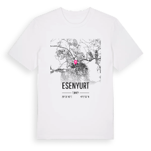 Esenyurt karta t-shirt – ekologisk bomull t-shirt från Pinshirt