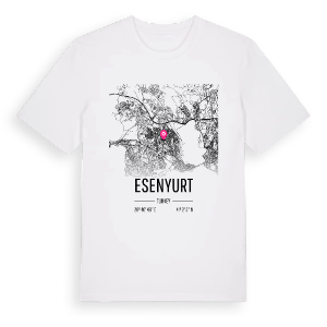 Esenyurt karta t-shirt – ekologisk bomull t-shirt från Pinshirt