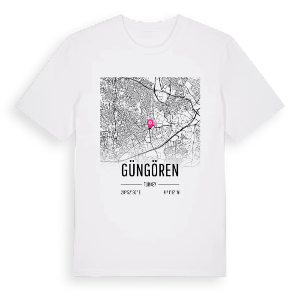 Güngören karta t-shirt – ekologisk bomull t-shirt från Pinshirt