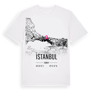 İstanbul karta t-shirt – ekologisk bomull t-shirt från Pinshirt