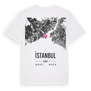 İstanbul karta t-shirt – ekologisk bomull t-shirt från Pinshirt