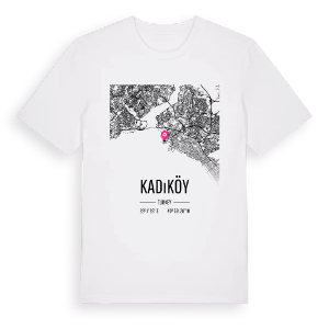 Kadıköy karta t-shirt – ekologisk bomull t-shirt från Pinshirt
