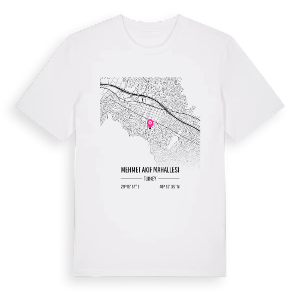 Mehmet Akif Mahallesi karta t-shirt – ekologisk bomull t-shirt från Pinshirt