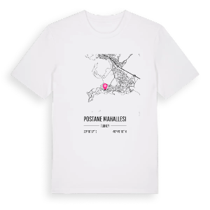 Postane Mahallesi karta t-shirt – ekologisk bomull t-shirt från Pinshirt
