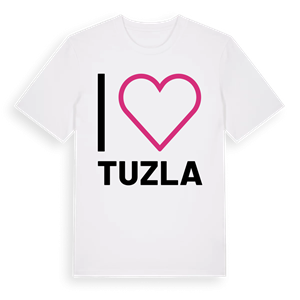 Jag älskar Tuzla t-shirt stort tryck – ekologisk bomull t-shirt från Pinshirt