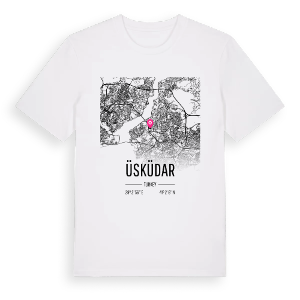 Üsküdar karta t-shirt – ekologisk bomull t-shirt från Pinshirt