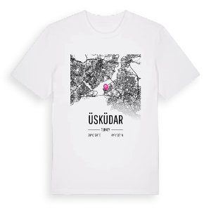 Üsküdar karta t-shirt – ekologisk bomull t-shirt från Pinshirt