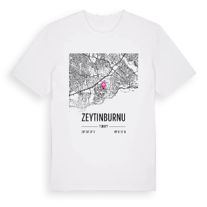 Zeytinburnu karta t-shirt – ekologisk bomull t-shirt från Pinshirt