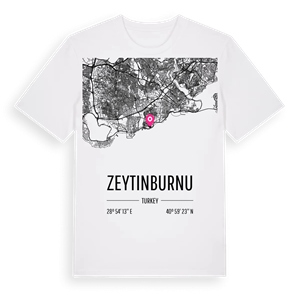 Zeytinburnu karta t-shirt – ekologisk bomull t-shirt från Pinshirt