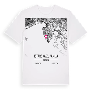 Istarska županija karta t-shirt – ekologisk bomull t-shirt från Pinshirt