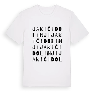 Jakići Dolinji ordlek t-shirt – ekologisk bomull t-shirt från Pinshirt