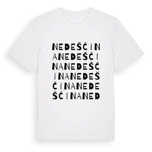 Nedešćina ordlek t-shirt – ekologisk bomull t-shirt från Pinshirt