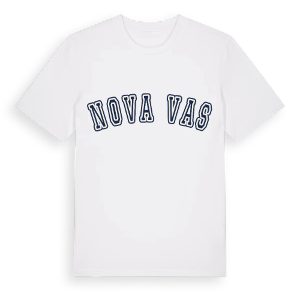 Nova Vas college t-shirt – ekologisk bomull t-shirt från Pinshirt
