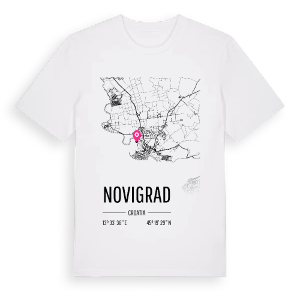 Novigrad karta t-shirt – ekologisk bomull t-shirt från Pinshirt
