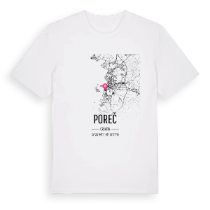 Poreč karta t-shirt – ekologisk bomull t-shirt från Pinshirt