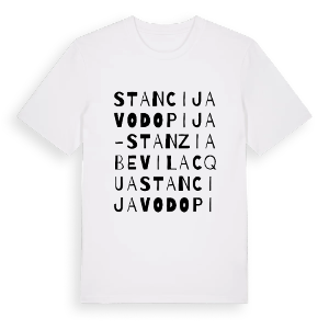 Stancija Vodopija - Stanzia Bevilacqua ordlek t-shirt – ekologisk bomull t-shirt från Pinshirt
