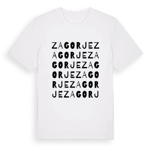 Zagorje ordlek t-shirt – ekologisk bomull t-shirt från Pinshirt