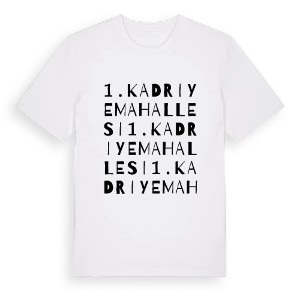 1.Kadriye Mahallesi ordlek t-shirt – ekologisk bomull t-shirt från Pinshirt