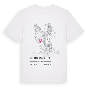 16 Eylül Mahallesi karta t-shirt – ekologisk bomull t-shirt från Pinshirt