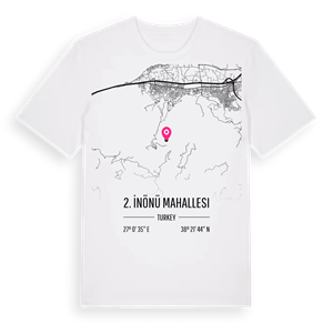 2. İnönü Mahallesi karta t-shirt – ekologisk bomull t-shirt från Pinshirt