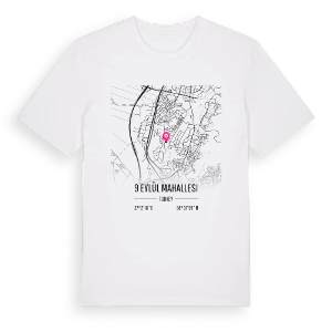 9 Eylül Mahallesi karta t-shirt – ekologisk bomull t-shirt från Pinshirt